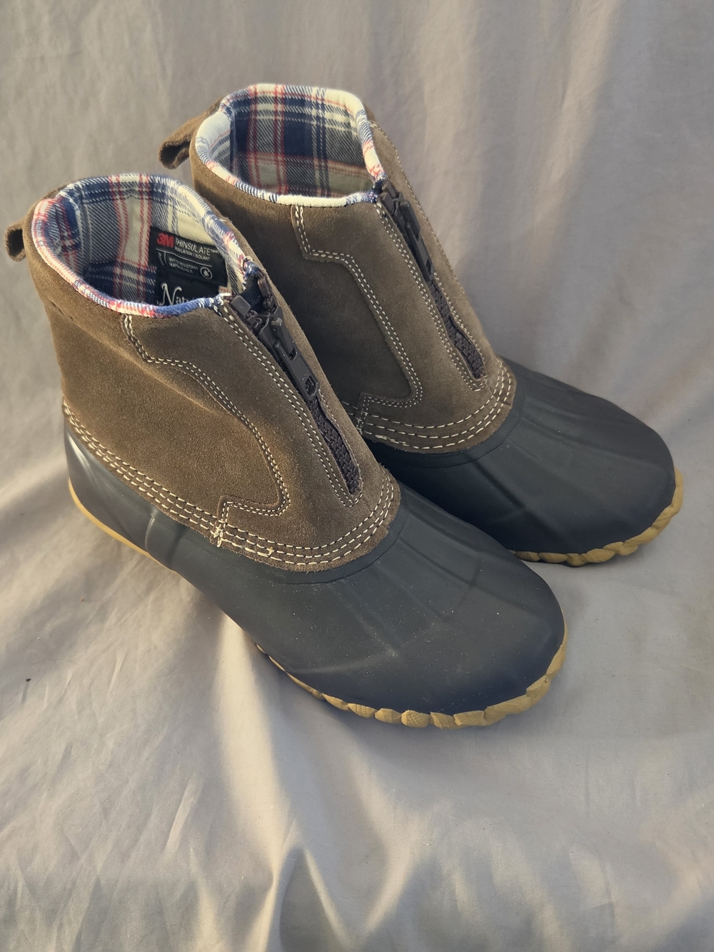 Waterproof Brown & Black Duck Boots Size 7